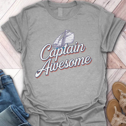 Captain Awesome Sailboat T-Shirt