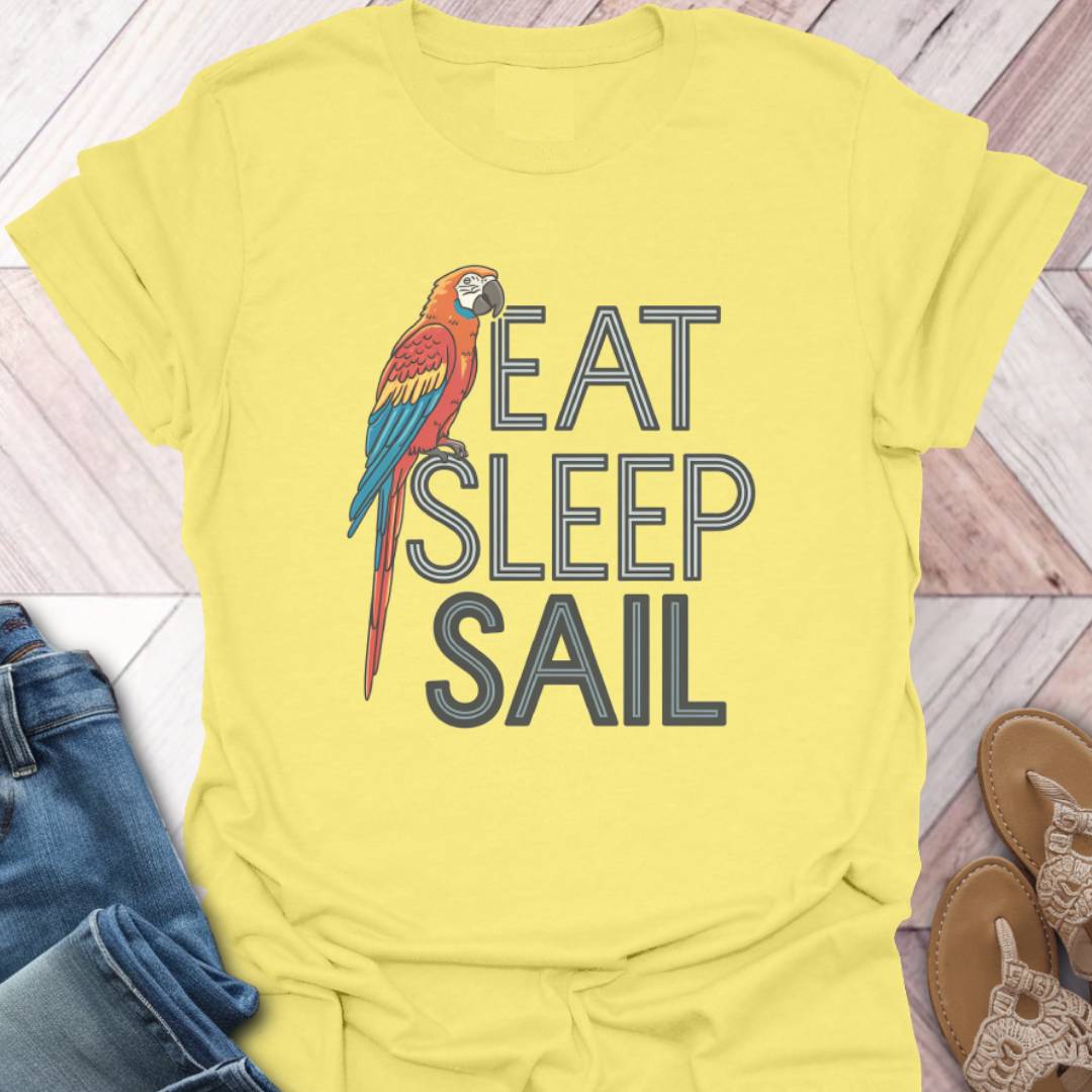 Eat Sleep Sail Parrot T-Shirt