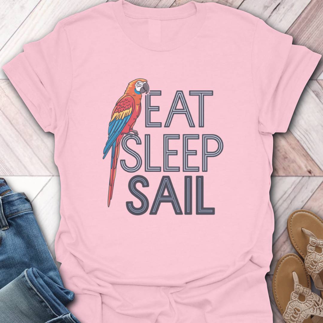 Eat Sleep Sail Parrot T-Shirt
