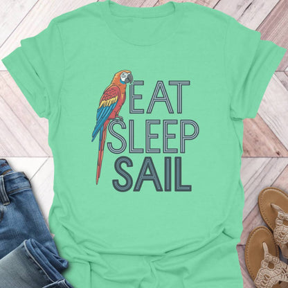 Eat Sleep Sail Parrot T-Shirt