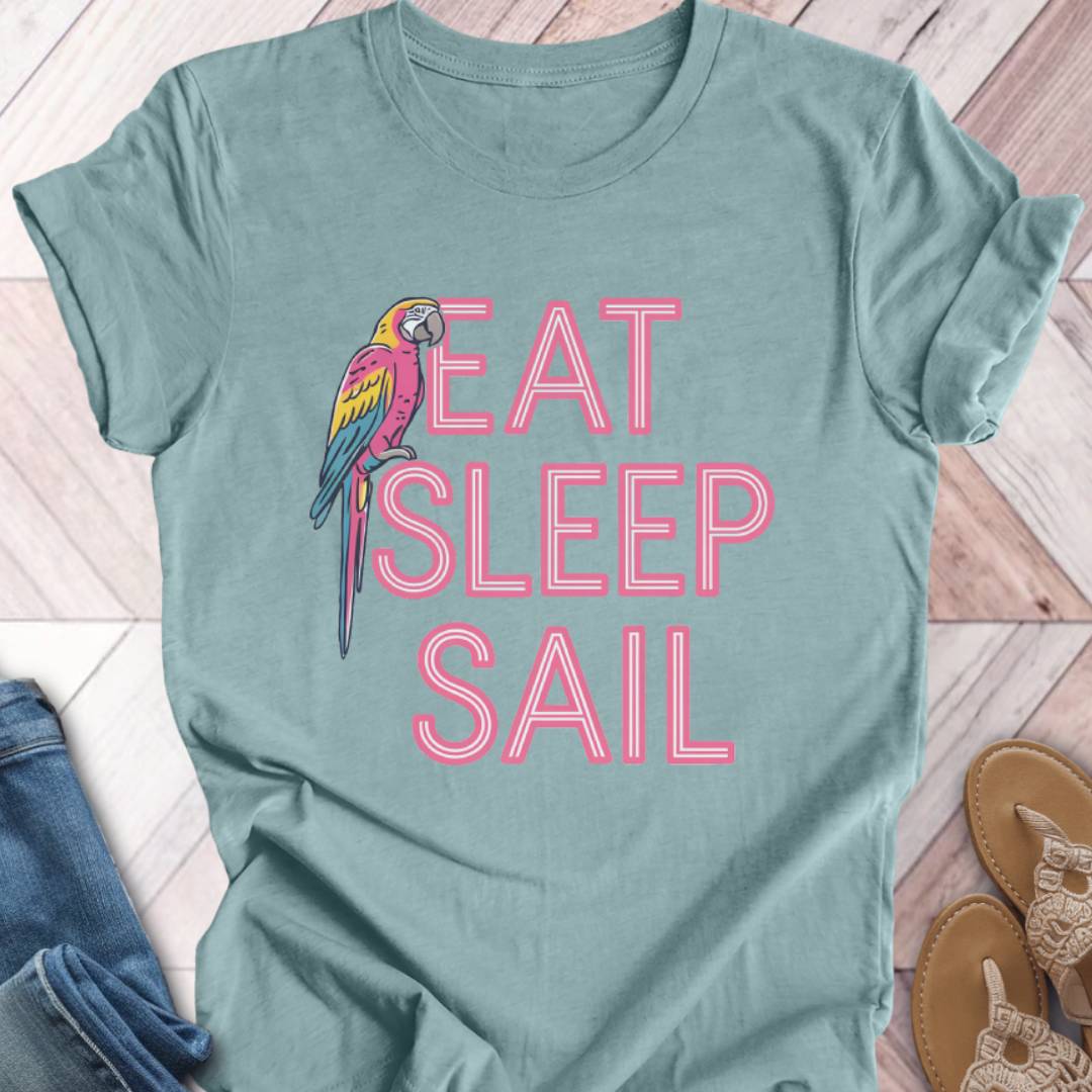 Eat Sleep Sail Parrot T-Shirt