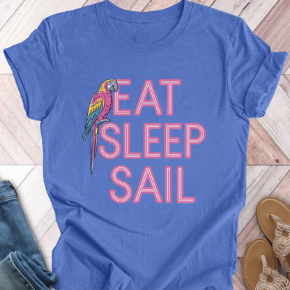 Eat Sleep Sail Parrot T-Shirt