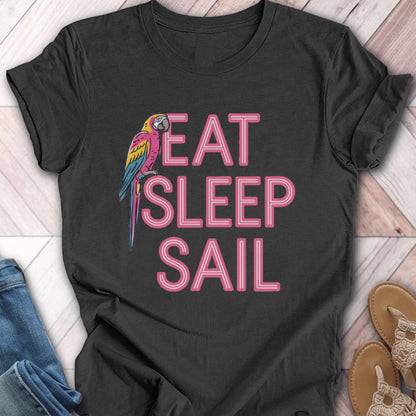 Eat Sleep Sail Parrot T-Shirt