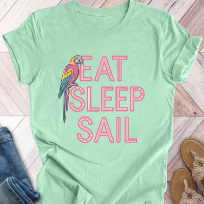 Eat Sleep Sail Parrot T-Shirt