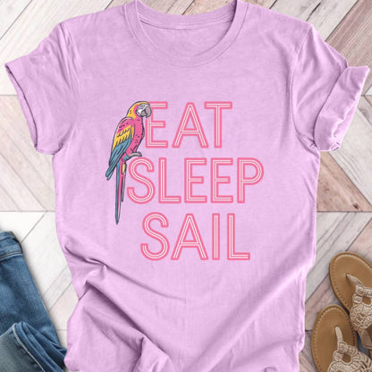 Eat Sleep Sail Parrot T-Shirt