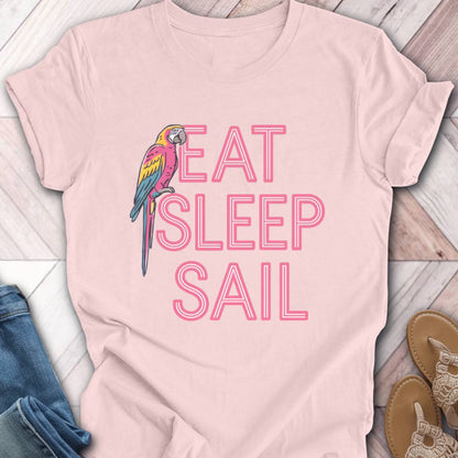 Eat Sleep Sail Parrot T-Shirt