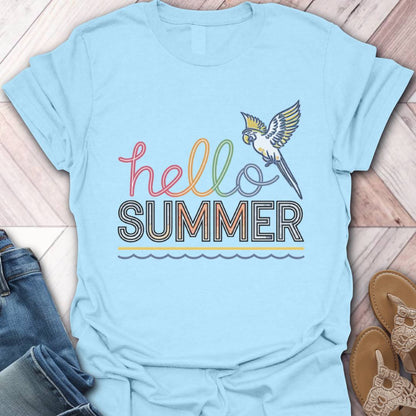 Hello Summer Parrot T-Shirt