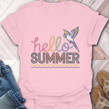 Hello Summer Parrot T-Shirt