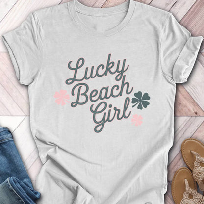 Lucky Beach Girl Pink Clover T-Shirt