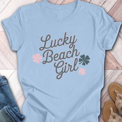Lucky Beach Girl Pink Clover T-Shirt