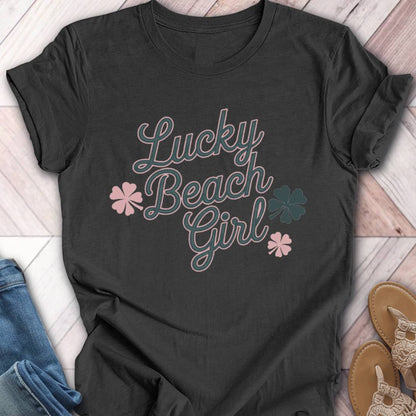 Lucky Beach Girl Pink Clover T-Shirt