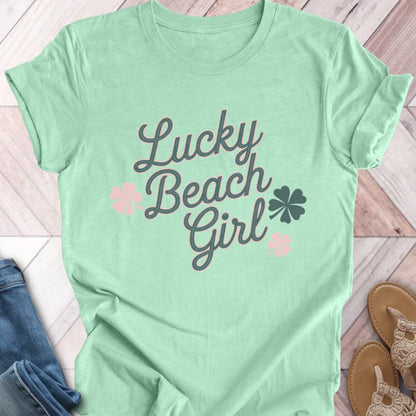 Lucky Beach Girl Pink Clover T-Shirt