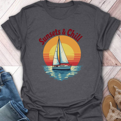 Sunsets and Chill Sailboat T-Shirt