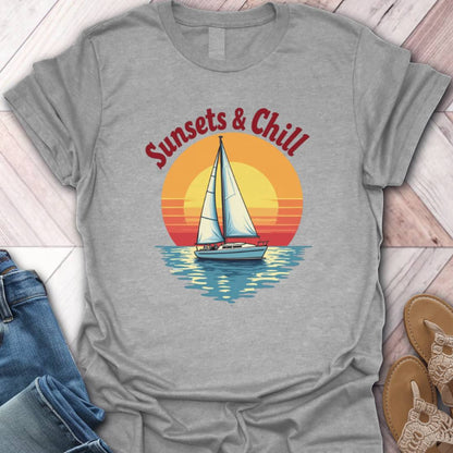 Sunsets and Chill Sailboat T-Shirt