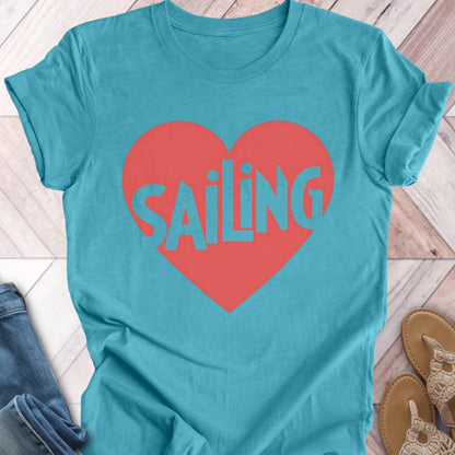 I heart Sailing Red T-Shirt