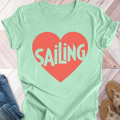 I heart Sailing Red T-Shirt