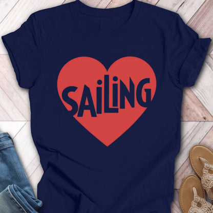 I heart Sailing Red T-Shirt